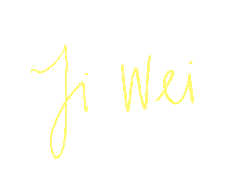 Yi Wei written in yellow cursive