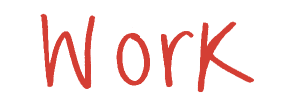 The word work handwritten by Yi Wei in red in title case
